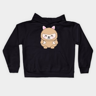 Cute Tan Baby Llama Kids Hoodie